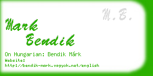 mark bendik business card
